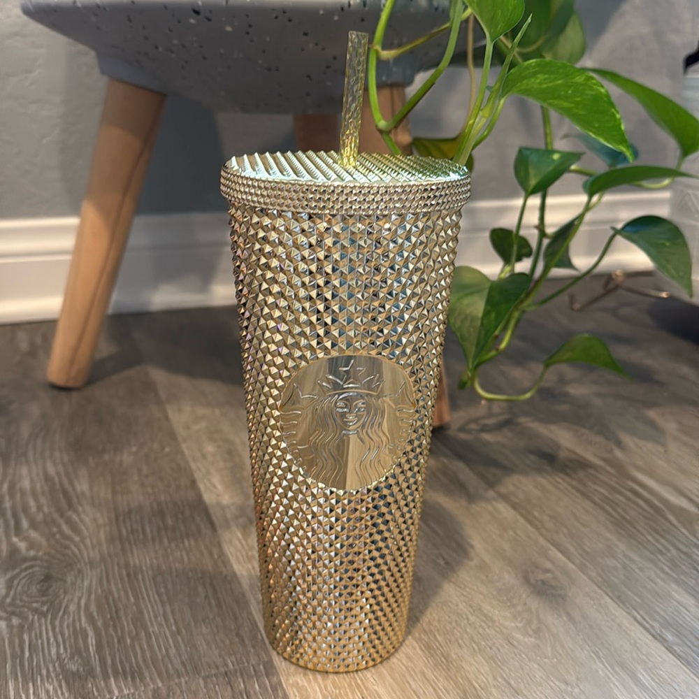 Starbucks holiday tumbler 2022 - Gold Studded Bling Edition 24 oz